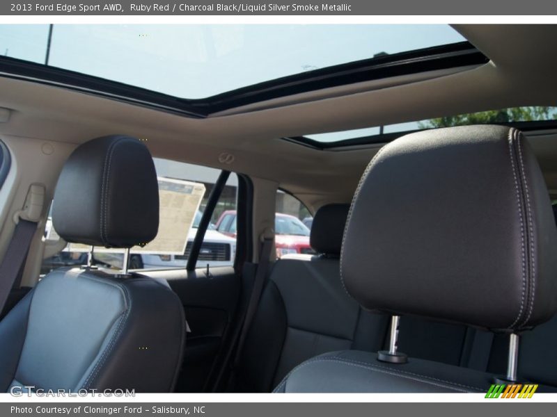 Ruby Red / Charcoal Black/Liquid Silver Smoke Metallic 2013 Ford Edge Sport AWD