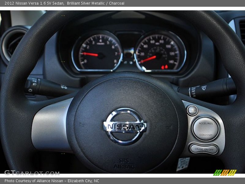 Brilliant Silver Metallic / Charcoal 2012 Nissan Versa 1.6 SV Sedan