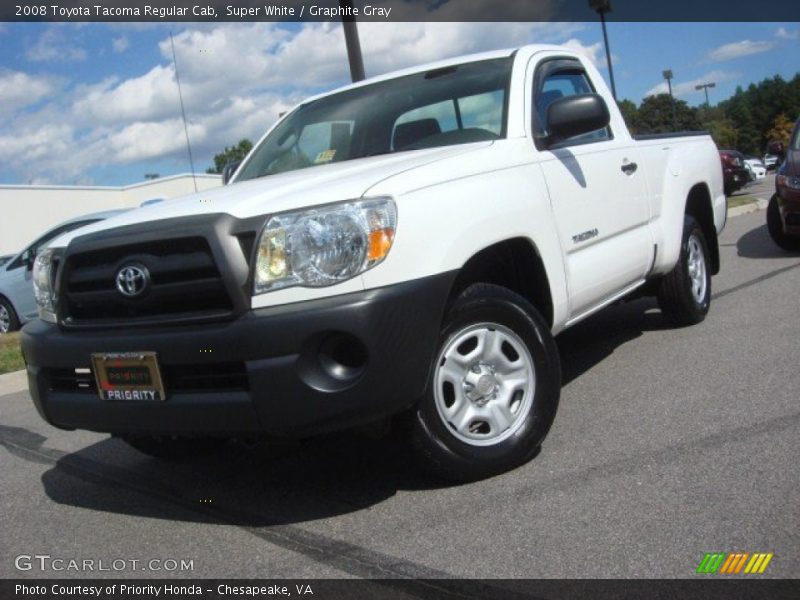 Super White / Graphite Gray 2008 Toyota Tacoma Regular Cab