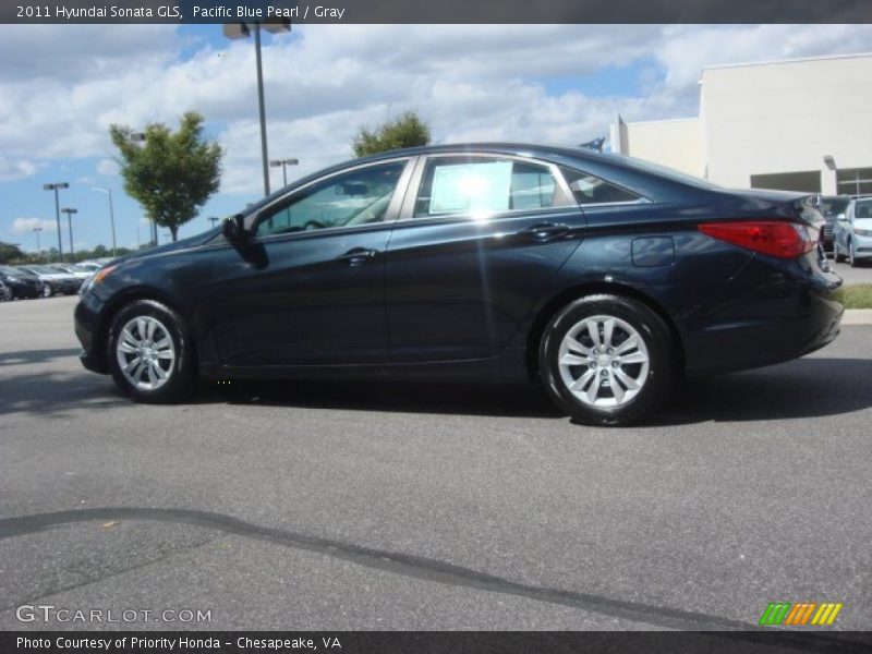 Pacific Blue Pearl / Gray 2011 Hyundai Sonata GLS