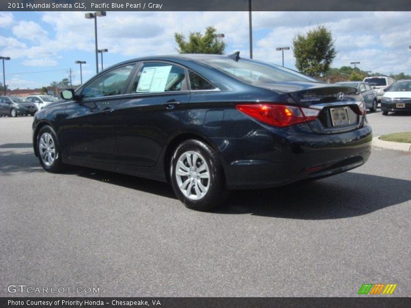 Pacific Blue Pearl / Gray 2011 Hyundai Sonata GLS