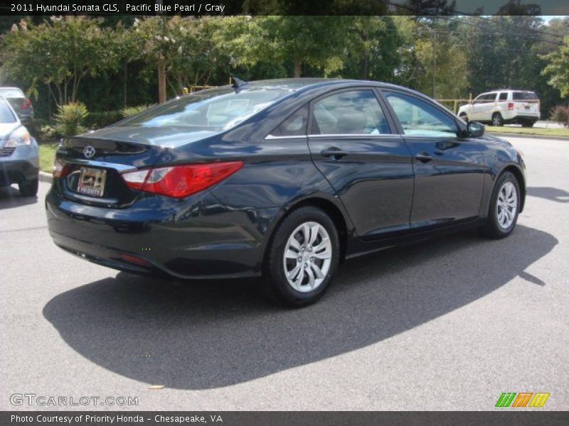 Pacific Blue Pearl / Gray 2011 Hyundai Sonata GLS
