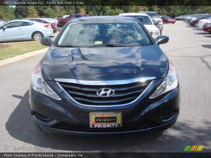 Pacific Blue Pearl / Gray 2011 Hyundai Sonata GLS