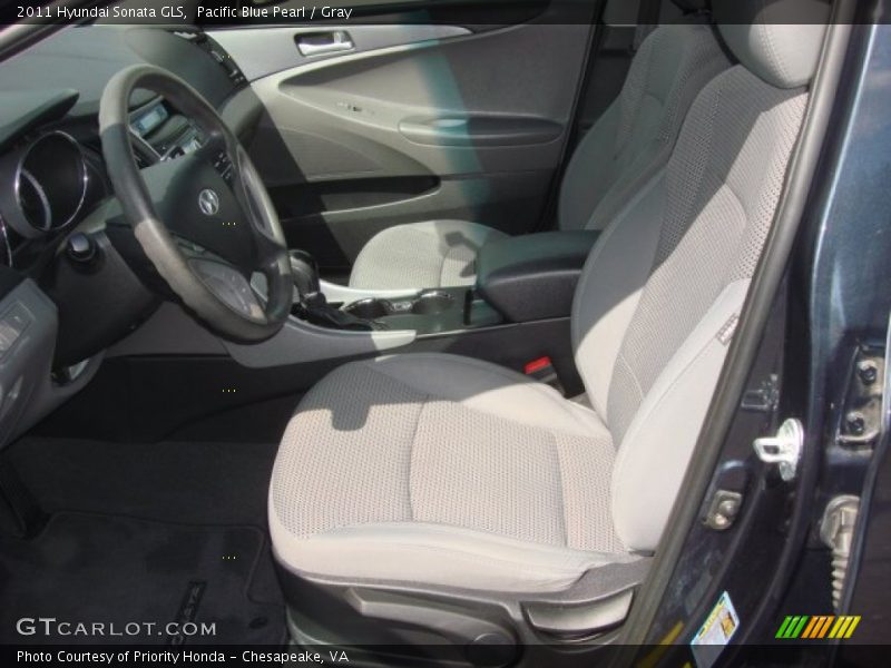 Pacific Blue Pearl / Gray 2011 Hyundai Sonata GLS