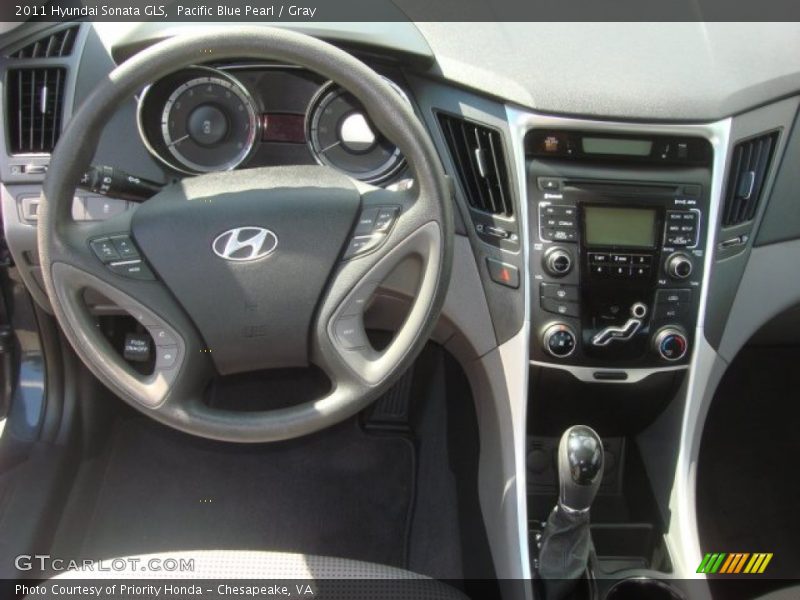 Pacific Blue Pearl / Gray 2011 Hyundai Sonata GLS