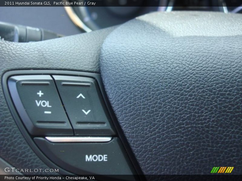 Pacific Blue Pearl / Gray 2011 Hyundai Sonata GLS