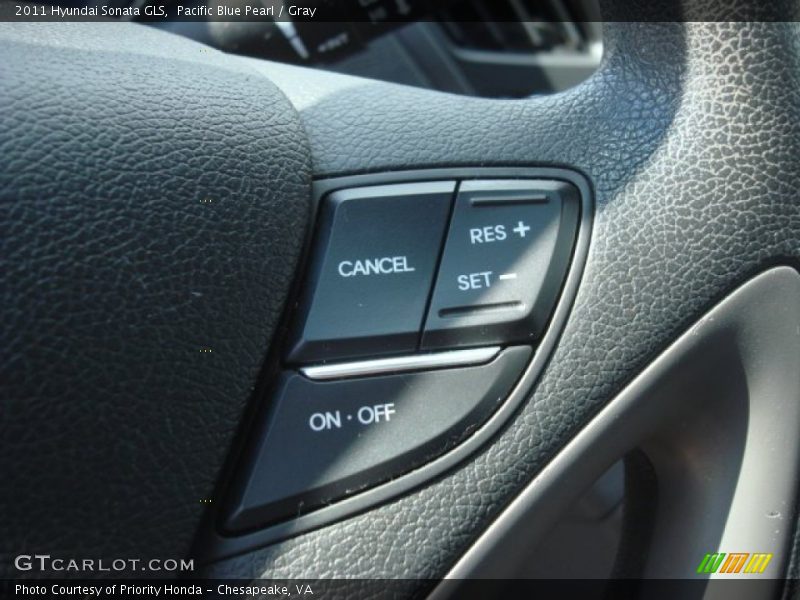 Pacific Blue Pearl / Gray 2011 Hyundai Sonata GLS