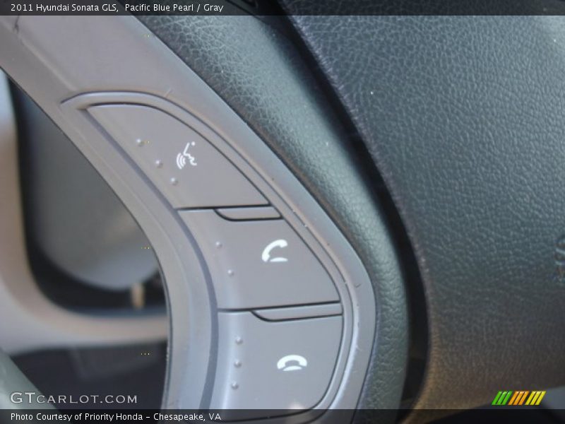 Pacific Blue Pearl / Gray 2011 Hyundai Sonata GLS