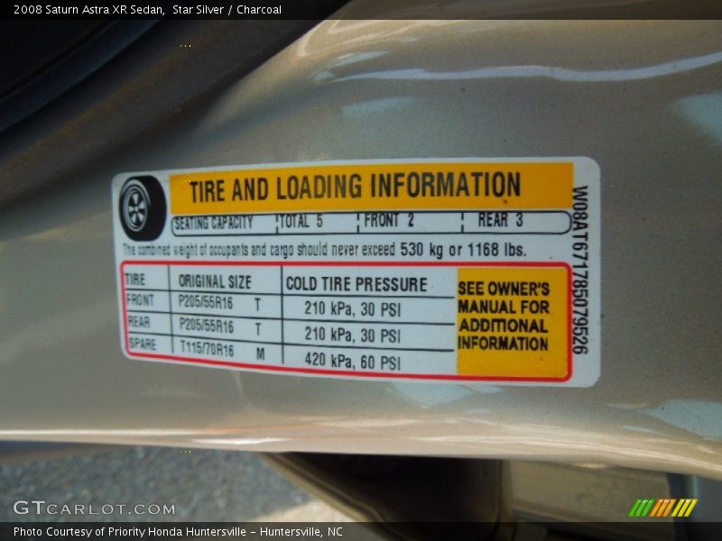 Star Silver / Charcoal 2008 Saturn Astra XR Sedan