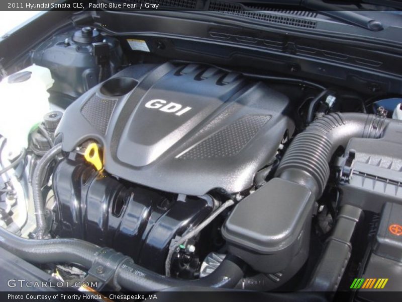 Pacific Blue Pearl / Gray 2011 Hyundai Sonata GLS