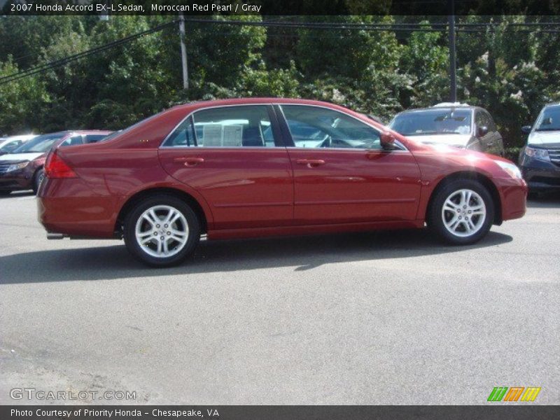 Moroccan Red Pearl / Gray 2007 Honda Accord EX-L Sedan