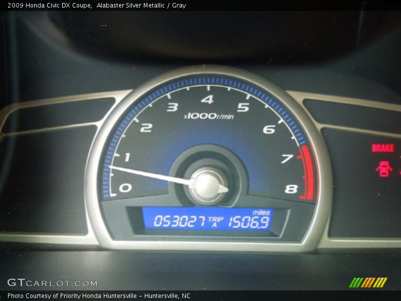 Alabaster Silver Metallic / Gray 2009 Honda Civic DX Coupe
