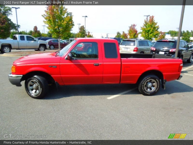 Bright Red / Medium Prairie Tan 2002 Ford Ranger XLT SuperCab