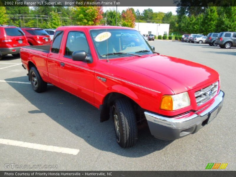 Bright Red / Medium Prairie Tan 2002 Ford Ranger XLT SuperCab