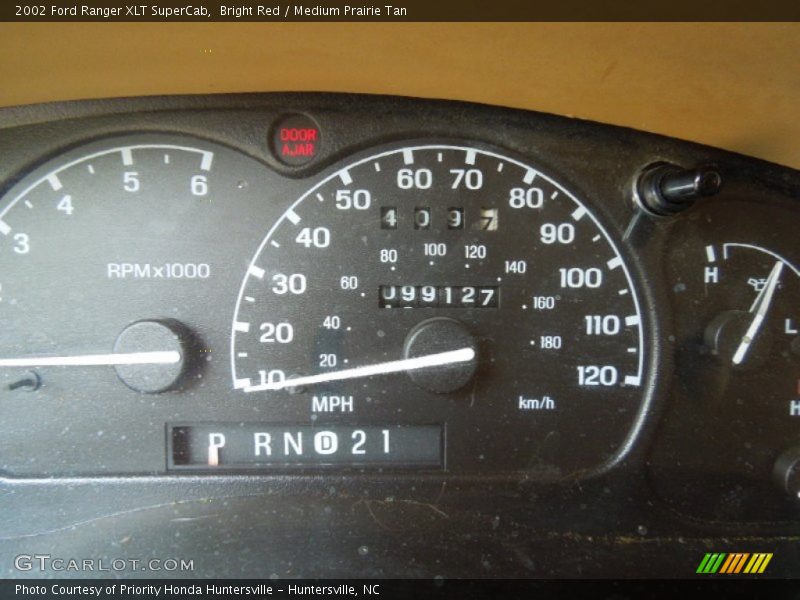 Bright Red / Medium Prairie Tan 2002 Ford Ranger XLT SuperCab