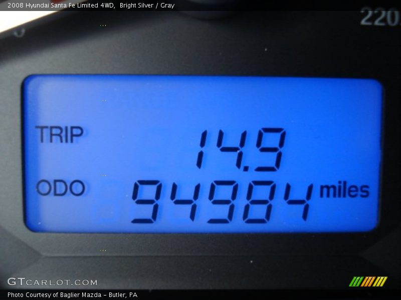 Bright Silver / Gray 2008 Hyundai Santa Fe Limited 4WD