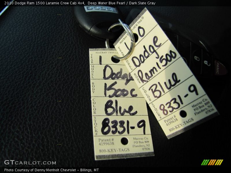 Deep Water Blue Pearl / Dark Slate Gray 2010 Dodge Ram 1500 Laramie Crew Cab 4x4