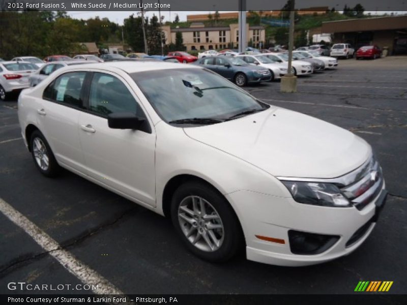 White Suede / Medium Light Stone 2012 Ford Fusion S