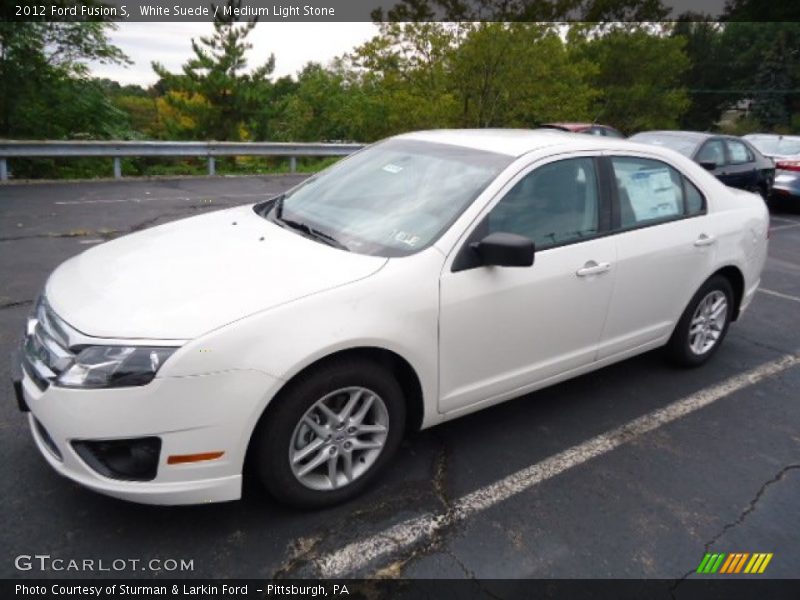 White Suede / Medium Light Stone 2012 Ford Fusion S
