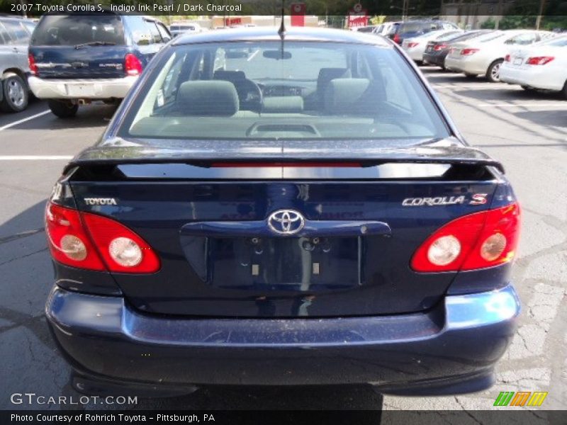 Indigo Ink Pearl / Dark Charcoal 2007 Toyota Corolla S