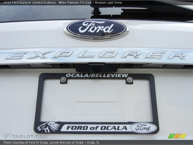 White Platinum Tri-Coat / Medium Light Stone 2013 Ford Explorer Limited EcoBoost