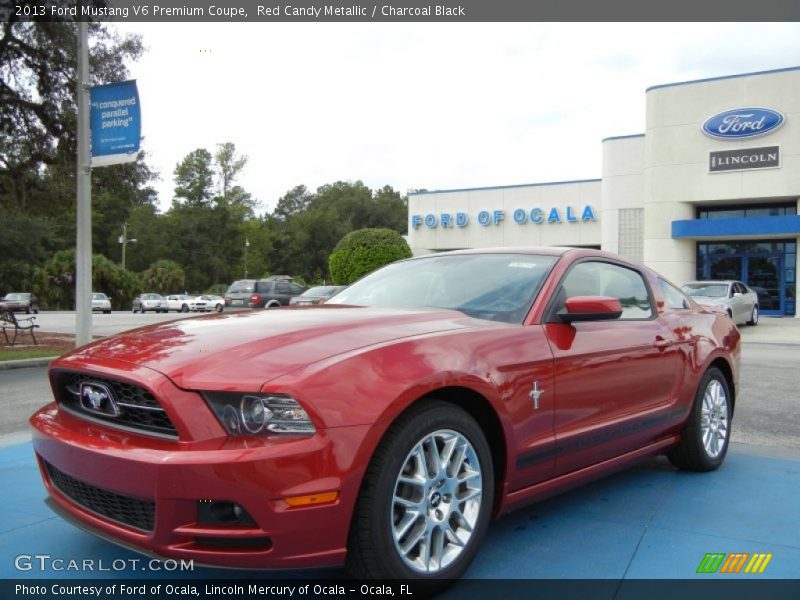 Red Candy Metallic / Charcoal Black 2013 Ford Mustang V6 Premium Coupe
