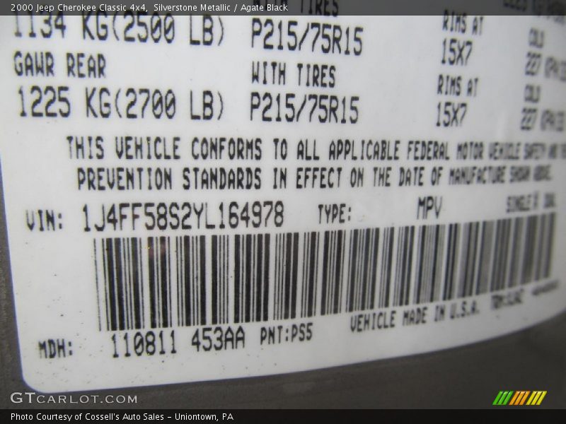 PS5 - 2000 Jeep Cherokee Classic 4x4