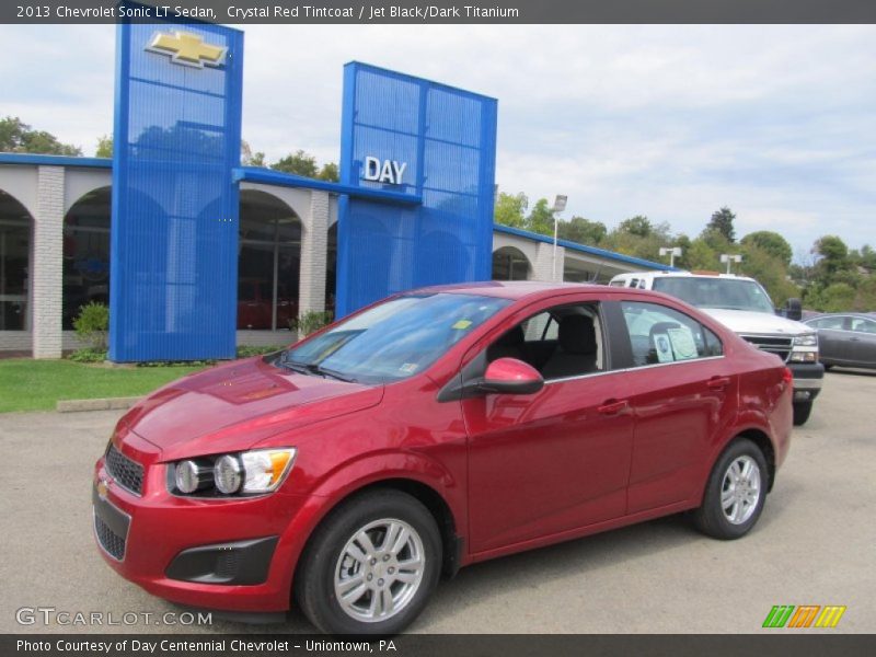 Crystal Red Tintcoat / Jet Black/Dark Titanium 2013 Chevrolet Sonic LT Sedan