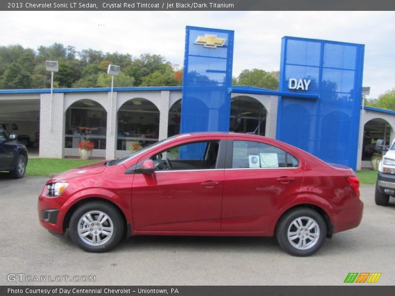 Crystal Red Tintcoat / Jet Black/Dark Titanium 2013 Chevrolet Sonic LT Sedan