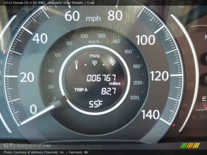 Alabaster Silver Metallic / Gray 2012 Honda CR-V EX 4WD