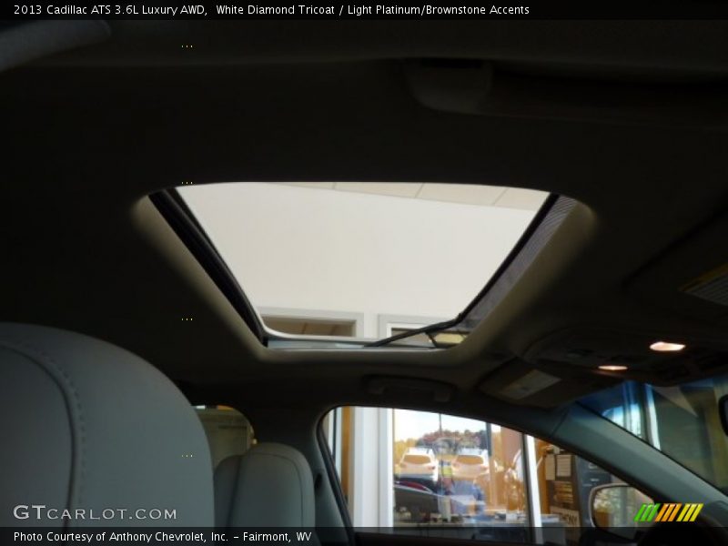 White Diamond Tricoat / Light Platinum/Brownstone Accents 2013 Cadillac ATS 3.6L Luxury AWD