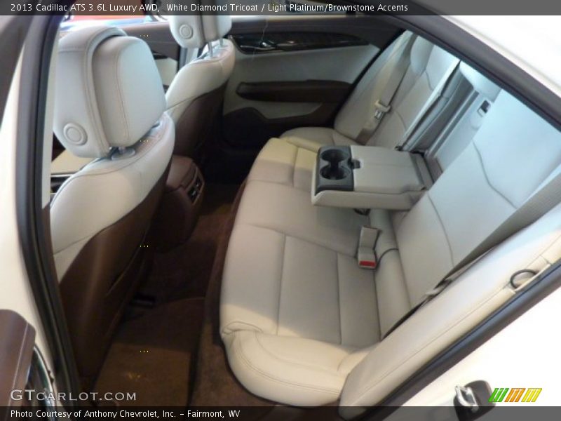 White Diamond Tricoat / Light Platinum/Brownstone Accents 2013 Cadillac ATS 3.6L Luxury AWD