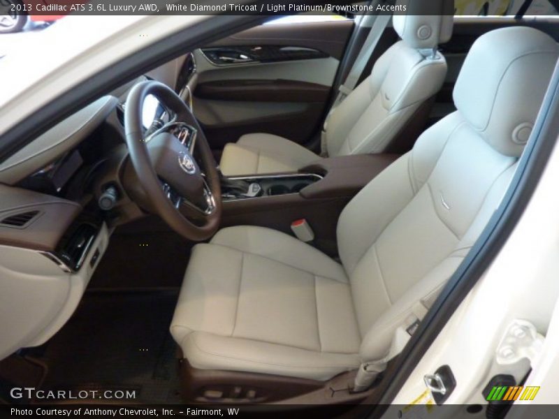 White Diamond Tricoat / Light Platinum/Brownstone Accents 2013 Cadillac ATS 3.6L Luxury AWD