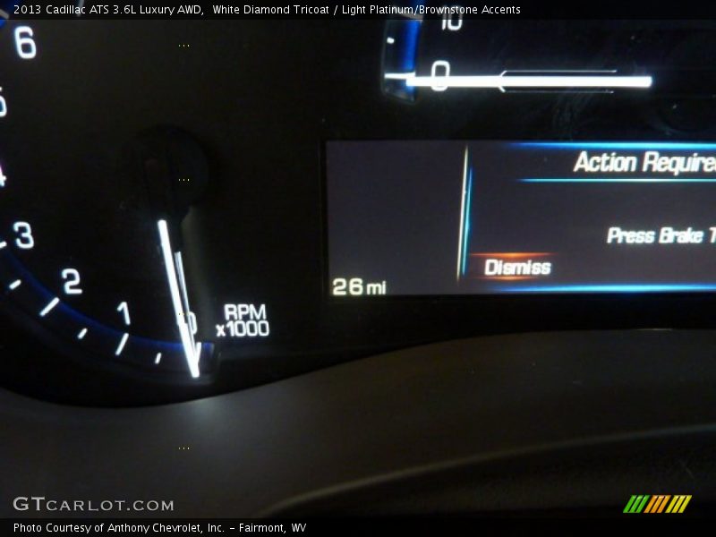 White Diamond Tricoat / Light Platinum/Brownstone Accents 2013 Cadillac ATS 3.6L Luxury AWD