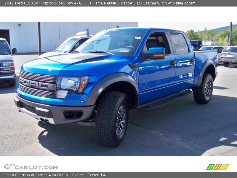 Blue Flame Metallic / Raptor Black Leather/Cloth with Blue Accent 2012 Ford F150 SVT Raptor SuperCrew 4x4