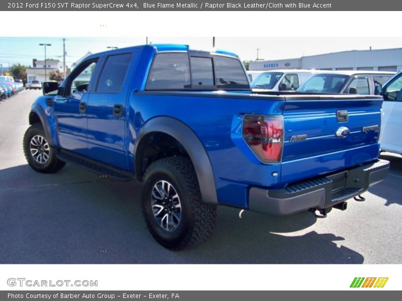 Blue Flame Metallic / Raptor Black Leather/Cloth with Blue Accent 2012 Ford F150 SVT Raptor SuperCrew 4x4