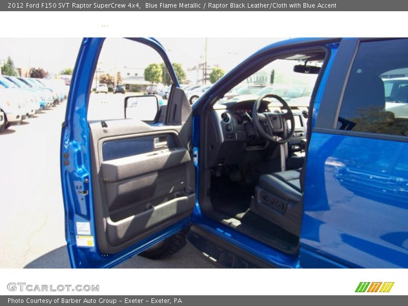 Blue Flame Metallic / Raptor Black Leather/Cloth with Blue Accent 2012 Ford F150 SVT Raptor SuperCrew 4x4