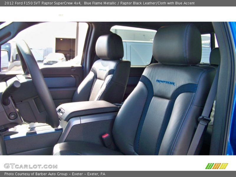 Blue Flame Metallic / Raptor Black Leather/Cloth with Blue Accent 2012 Ford F150 SVT Raptor SuperCrew 4x4
