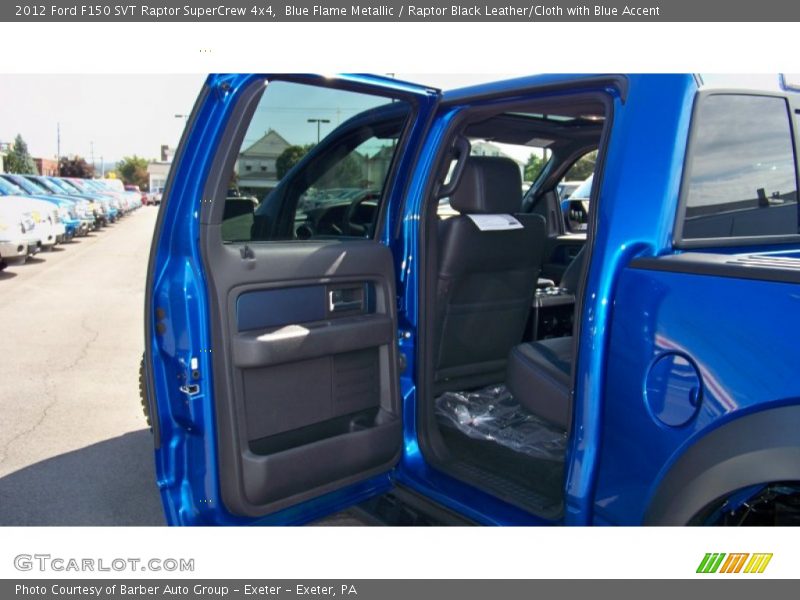 Blue Flame Metallic / Raptor Black Leather/Cloth with Blue Accent 2012 Ford F150 SVT Raptor SuperCrew 4x4