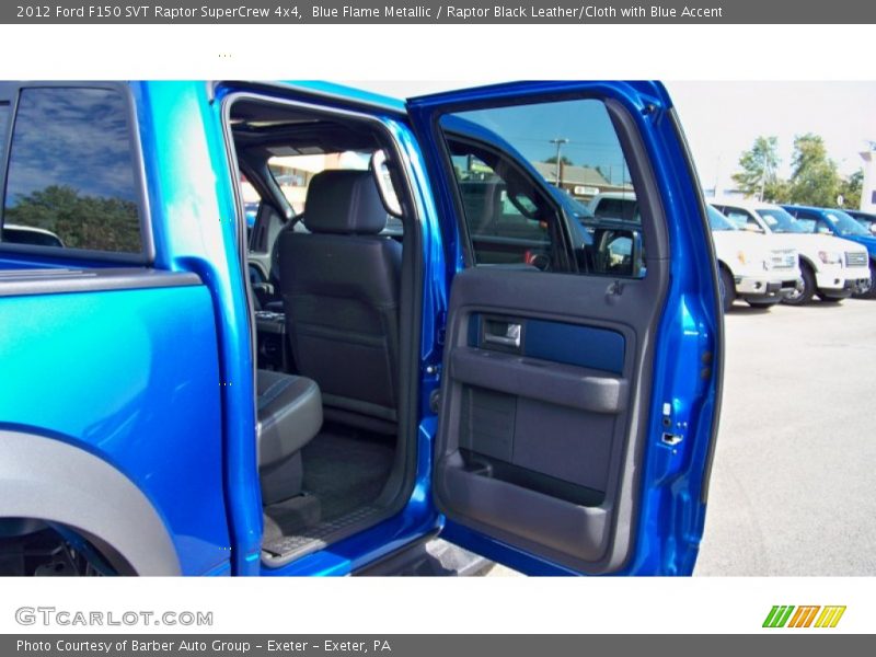 Blue Flame Metallic / Raptor Black Leather/Cloth with Blue Accent 2012 Ford F150 SVT Raptor SuperCrew 4x4
