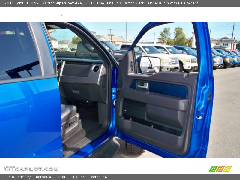 Blue Flame Metallic / Raptor Black Leather/Cloth with Blue Accent 2012 Ford F150 SVT Raptor SuperCrew 4x4