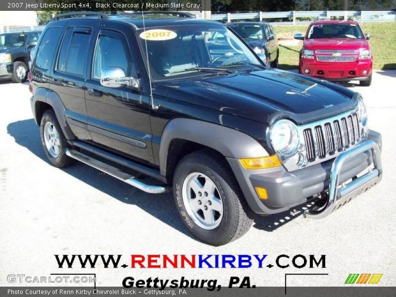 Black Clearcoat / Medium Slate Gray 2007 Jeep Liberty Sport 4x4