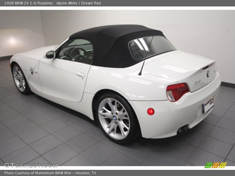 Alpine White / Dream Red 2008 BMW Z4 3.0i Roadster