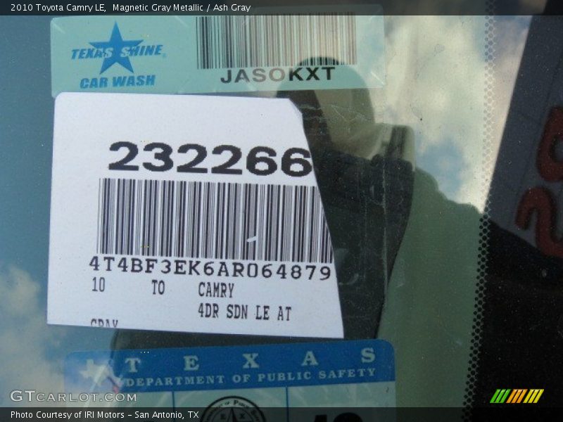 Magnetic Gray Metallic / Ash Gray 2010 Toyota Camry LE