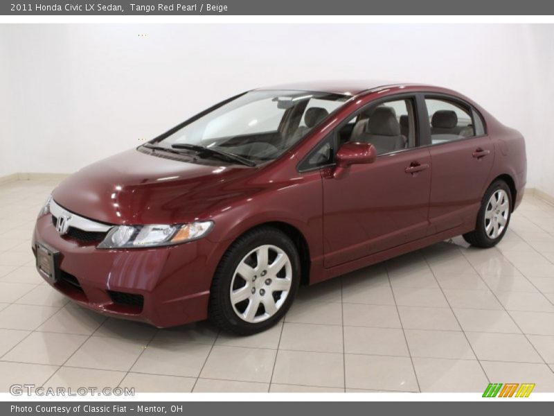 Tango Red Pearl / Beige 2011 Honda Civic LX Sedan