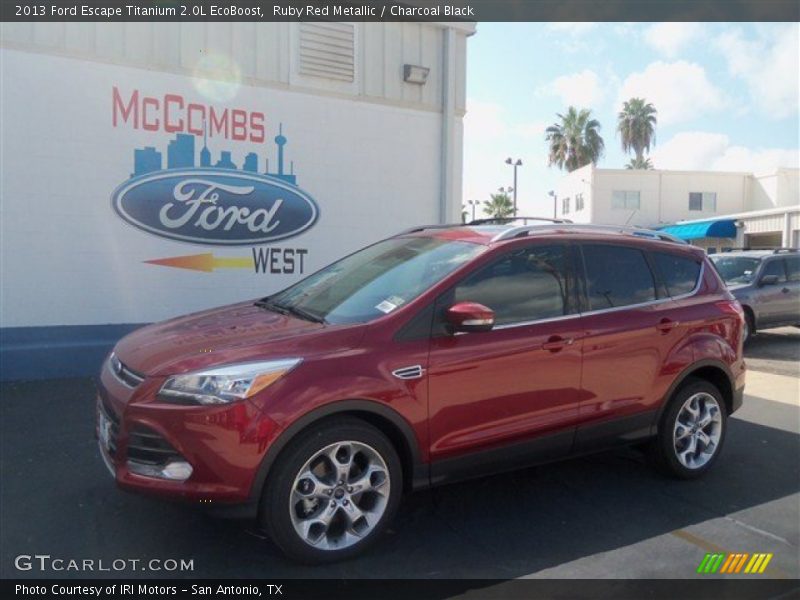 Ruby Red Metallic / Charcoal Black 2013 Ford Escape Titanium 2.0L EcoBoost