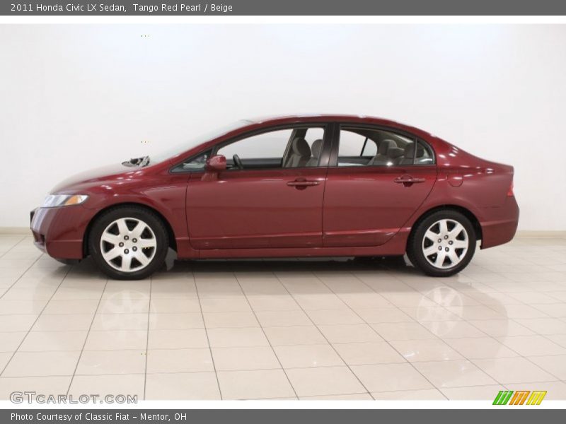 Tango Red Pearl / Beige 2011 Honda Civic LX Sedan