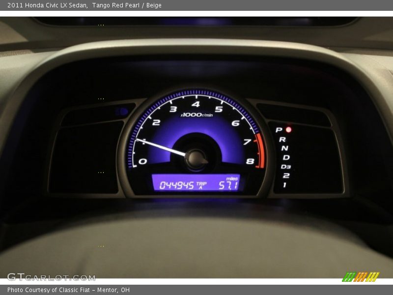 Tango Red Pearl / Beige 2011 Honda Civic LX Sedan