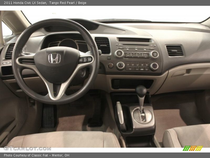 Tango Red Pearl / Beige 2011 Honda Civic LX Sedan