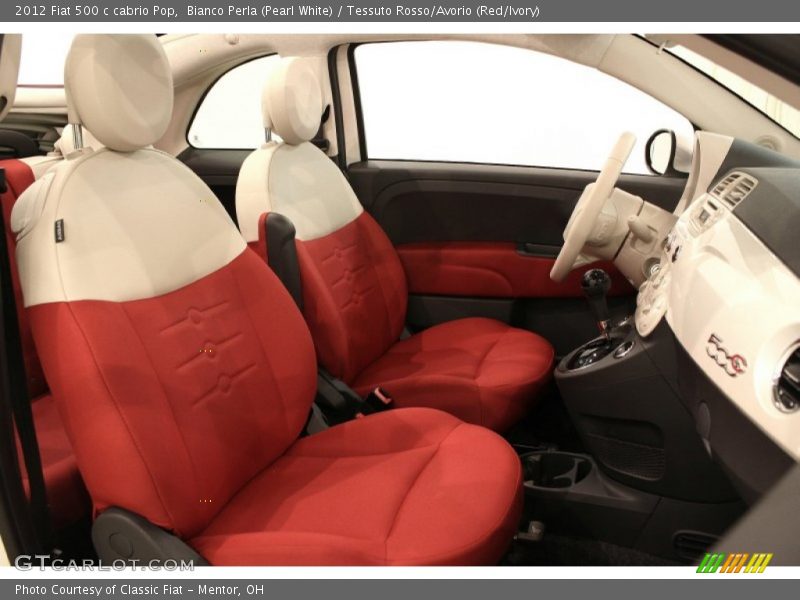  2012 500 c cabrio Pop Tessuto Rosso/Avorio (Red/Ivory) Interior